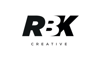 Wall Mural - RBK letters negative space logo design. creative typography monogram vector	