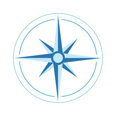 flat illustration of compass wind rose isolated