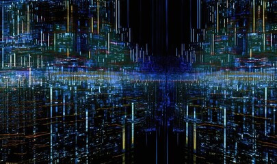 Wall Mural - a very large city with lots of buildings and lines on it. generative ai