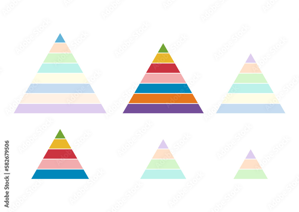 Pyramid Table Display Set of Pyramid infographic chart layout, info modern concept step ...