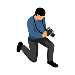 Sticker - Photographer Isometric Illustration