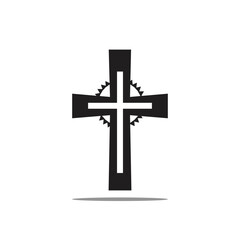 religious cross black on a white background. vector illustration