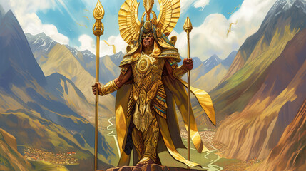 Wall Mural - Inca God Inti - Sun god