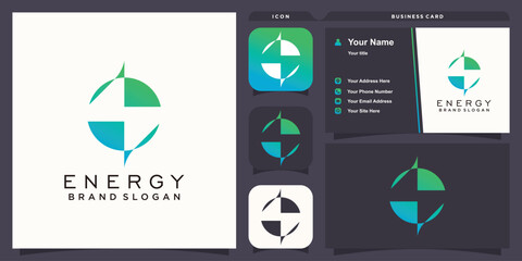 Wall Mural - Energy icon vector logo design with modern and fresh concept premium vector