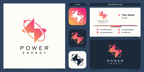 Wall Mural - Energy icon vector logo design with modern and fresh concept premium vector