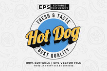 Editable Text Effect Hot Dog Logo 3d Vintage Style Premium Vector