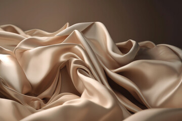 Background silk fabric beige texture satin ai generative ai
