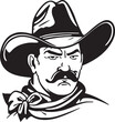Cowboy in a hat and with a mustache Vector illustration