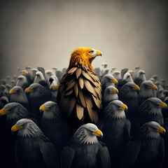 Sticker - Eagle Leadership concept. Generative AI