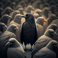 Poster - Raven Leadership Concept. Generative AI