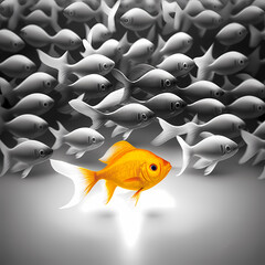 Sticker - Golden Fish - Success in Business Talent Concept