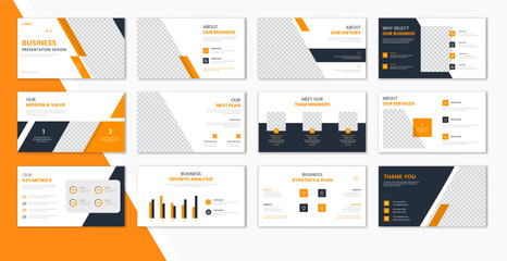 Wall Mural - Corporate template presentation design and page layout design, business presentation slideshow for brochure, company profile, website report, finance vector
