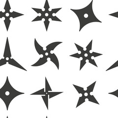 Ninja shuriken vector cartoon seamless pattern background for wallpaper, wrapping, packing, and backdrop.