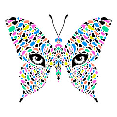 Poster - Butterfly with leopard print