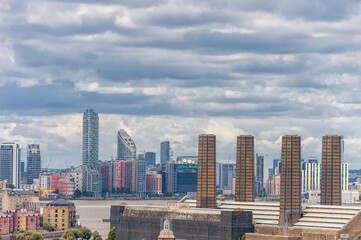 Wall Mural - River Thames, Canary Wharf. London Cityscape. England, United Kingdom