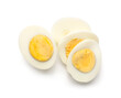 Sliced boiled egg isolated on white background