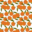seamless pattern vector illustration of orange fruits arranged in a repetitive pattern, design that could be used in a variety of contexts, from packaging to stationery to textiles