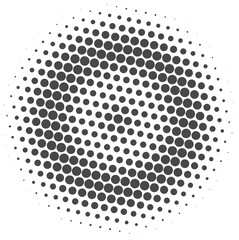 Poster - circle dots with halftone pattern. round gradient background. element with gradation points texture.