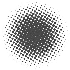 Poster - circle dots with halftone pattern. round gradient background. element with gradation points texture.