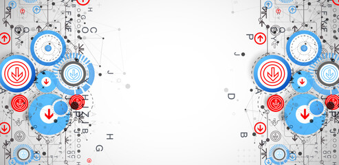 Aufkleber - Abstract technology concept. Circuit board, color background. Vector illustration.