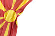 Flag of Macedonia in the corner on white background. 3D rendering. Isolated