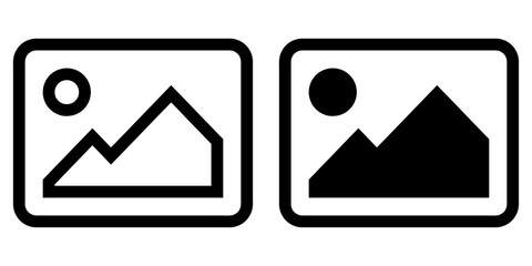 Poster - ofvs340 OutlineFilledVectorSign ofvs - no image available vector icon . picture placeholder sign . isolated transparent . black outline and filled version . AI 10 / EPS 10 / PNG . g11680
