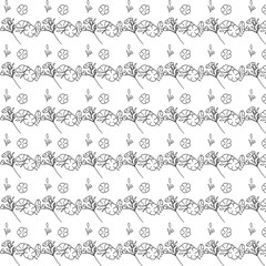 Canvas Print - Doodle flower pattern