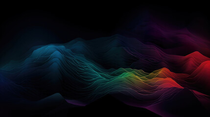 Wall Mural - abstract rainbow colorful waves background, generative ai