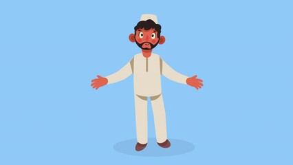 Poster - indian culture elegant man character animation