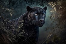 Wild Black Leopard Ready To Pounce