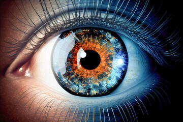 Poster - digital human eye. Generative AI, Generative, AI