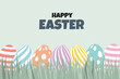 Easter background with painted flat cartoon eggs. Vector illustration.