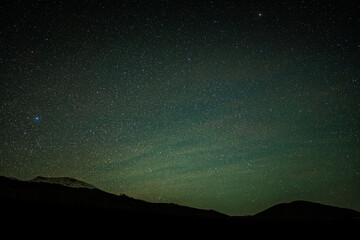 Wall Mural - sky full of stars over the mountains. no light pollution. dark sky park. bieszczady mountains, polan