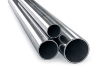 Metal Pipes Isolated On The White Background. 3d Illustration