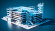 3d model of an industrial building. Generative AI.