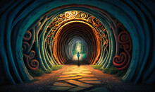 A Fantastical And Surreal Tunnel, Inspired By Alice In Wonderland