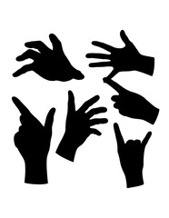 Sticker - Male, female hand sign and symbol black silhouette