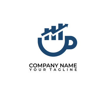 Cup and graph vector icon. Business vector logo design with isolated background.