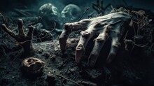 Zombie Hand Attack: Halloween Horror Poster Movie Show, GENERATIVE AI