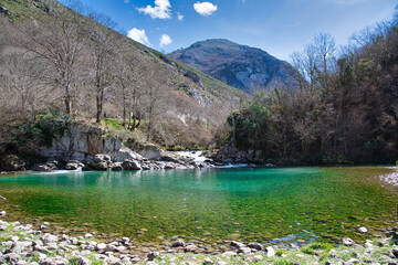 Wall Mural - Dobra River, Cangas de Onís, Asturias, Spain