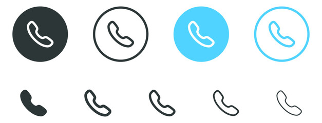 Leinwandbilder - phone call icon button. contact us telephone icon sign , customer, service, support, icon - communication icons. vector line art icons symbol. mobile apps and websites signs