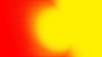 Poster - Dots halftone orange yellow color pattern gradient texture with technology digital background. Dots pop art comics with summer background.