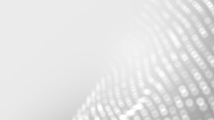 Fototapete - Dot white gray wave light technology texture background. Abstract big data digital concept. 3d rendering.