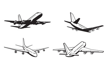 Wall Mural - Passenger airplane in flight – vector illustration