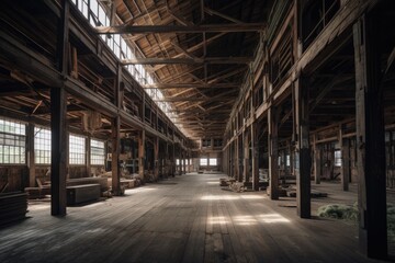  Illustration of a wooden warehouse - Created with Generative ai