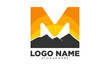 Letter M alphabet for mountain vector logo
