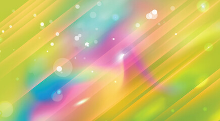 Wall Mural - Rainbow light line prism effect, transparent on  colourful gradient background. Hologram reflection, crystal flare leak shadow overlay. Abstract blurred iridescent light backdrop illustration
