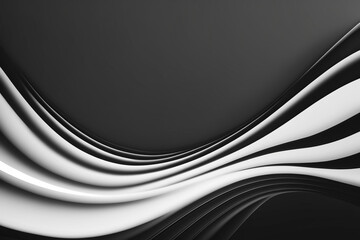 Poster - Abstract white and black wavy lines as background, Generative AI	