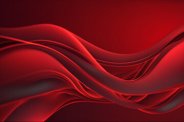 Poster - Abstract red background with flowing waves, Generative AI	
