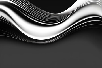 Poster - Abstract white and black wavy lines as background, Generative AI	